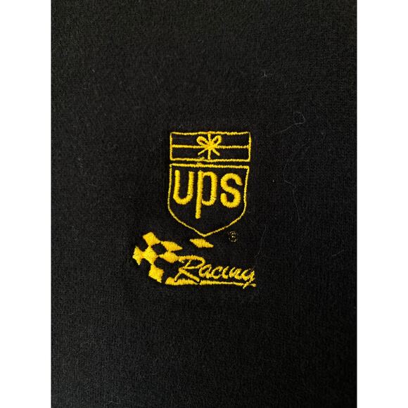 Vintage 90s Black UPS Racing Sweatshirt NASCAR Robert Yeats Size 2XL - Picture 3 of 6